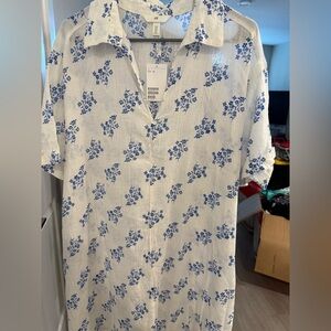 Floral Blue and White Wonen’s Dress